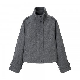 Women's Popular Stand-collar Wool Short Coat