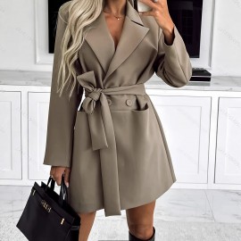 Womens Solid Color Loose Fit Stylish And Elegant Coat